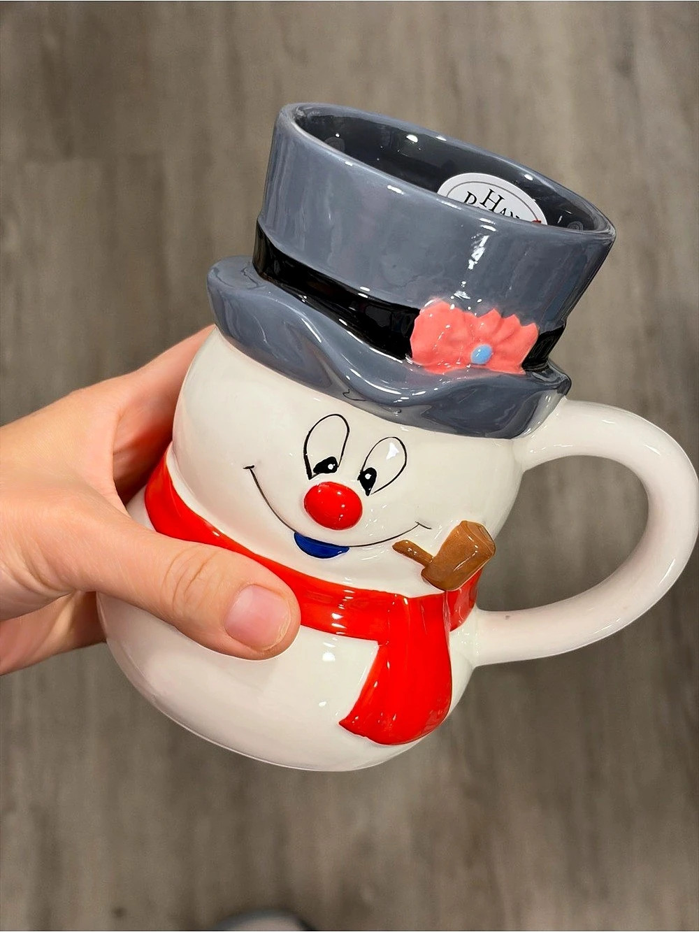 rae dunn  Frosty the Snowman Ceramic Mug White & Red